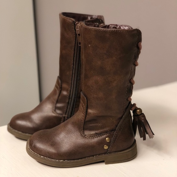 Rampage Girls 5M leather lace up tassel boots - Picture 2 of 6